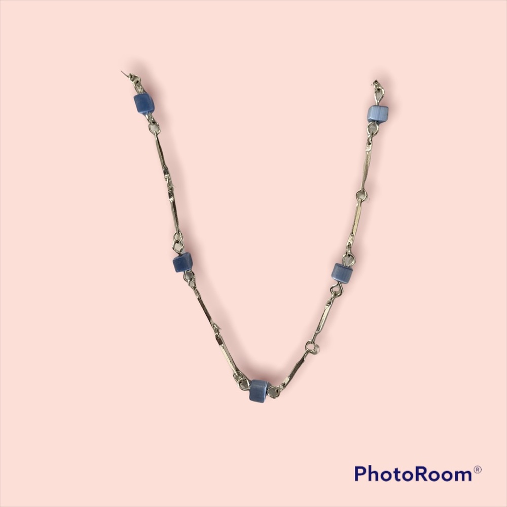 💥4 for 20💥Blue gemstone & sterling silver necklace